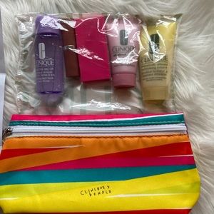 Clinique cosmetic set (5 items plus bag)